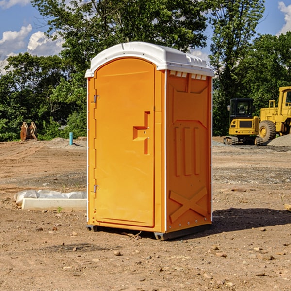 how often are the porta potties cleaned and serviced during a rental period in Sharon